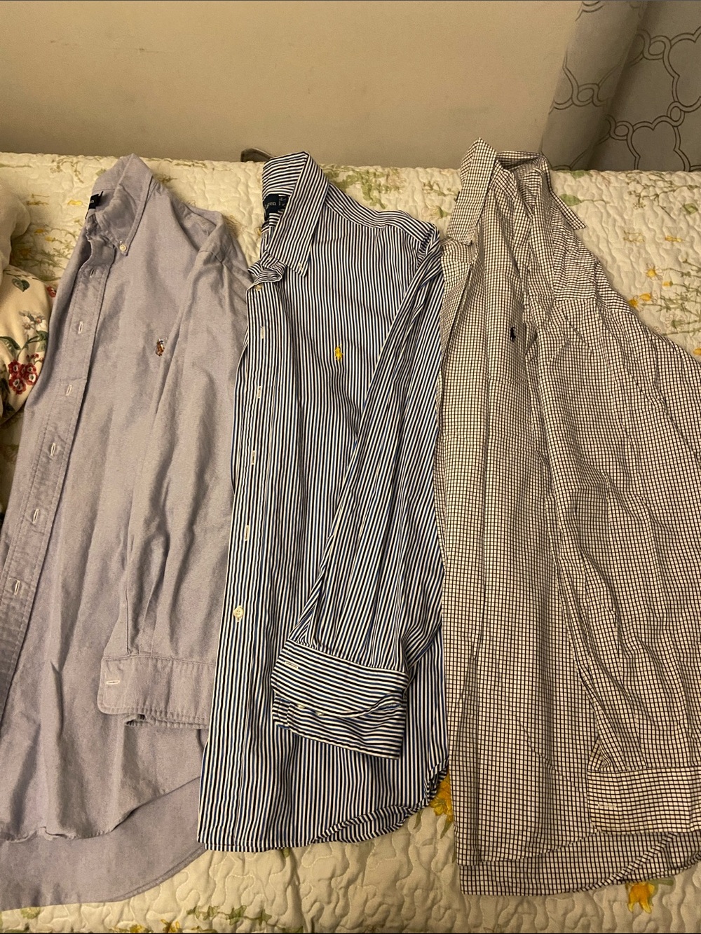 Ralph Lauren Men’s Button-Down Shirts - Light Blue, Navy Stripe, Brown Check